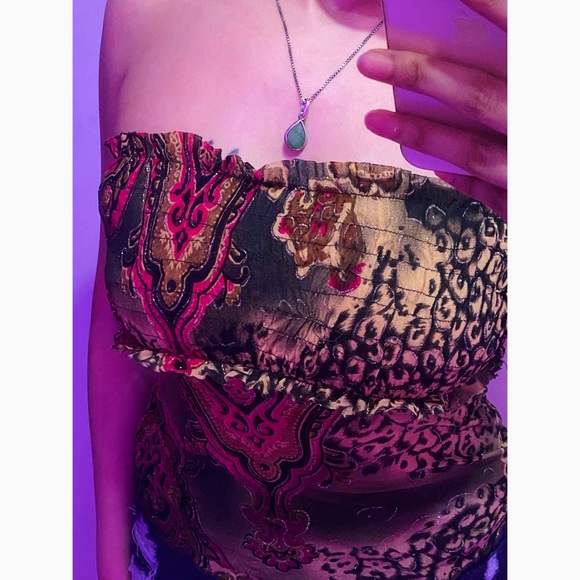 Ruched Mesh Tube Top - Picture 8 of 12